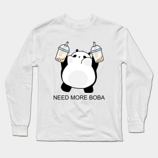 Chubby Little Panda Needs More Boba! Long Sleeve T-Shirt